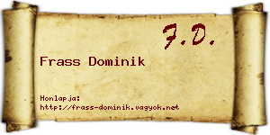 Frass Dominik névjegykártya